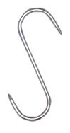 2.4" x 1/8" Stainless Steel �S" Hook